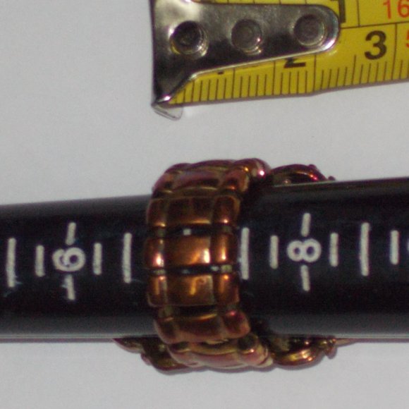 EUC, Gold & Copper Tone Dinner Fashion Ring With Rhinestones, Adjustable Sizing! - Picture 3 of 5